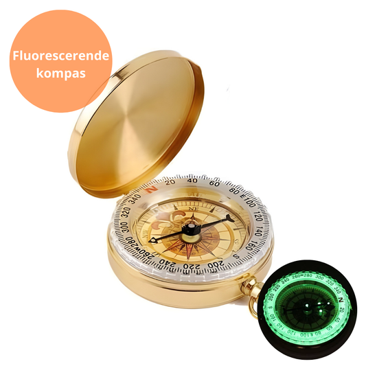 Gouden fluorescerende kompas