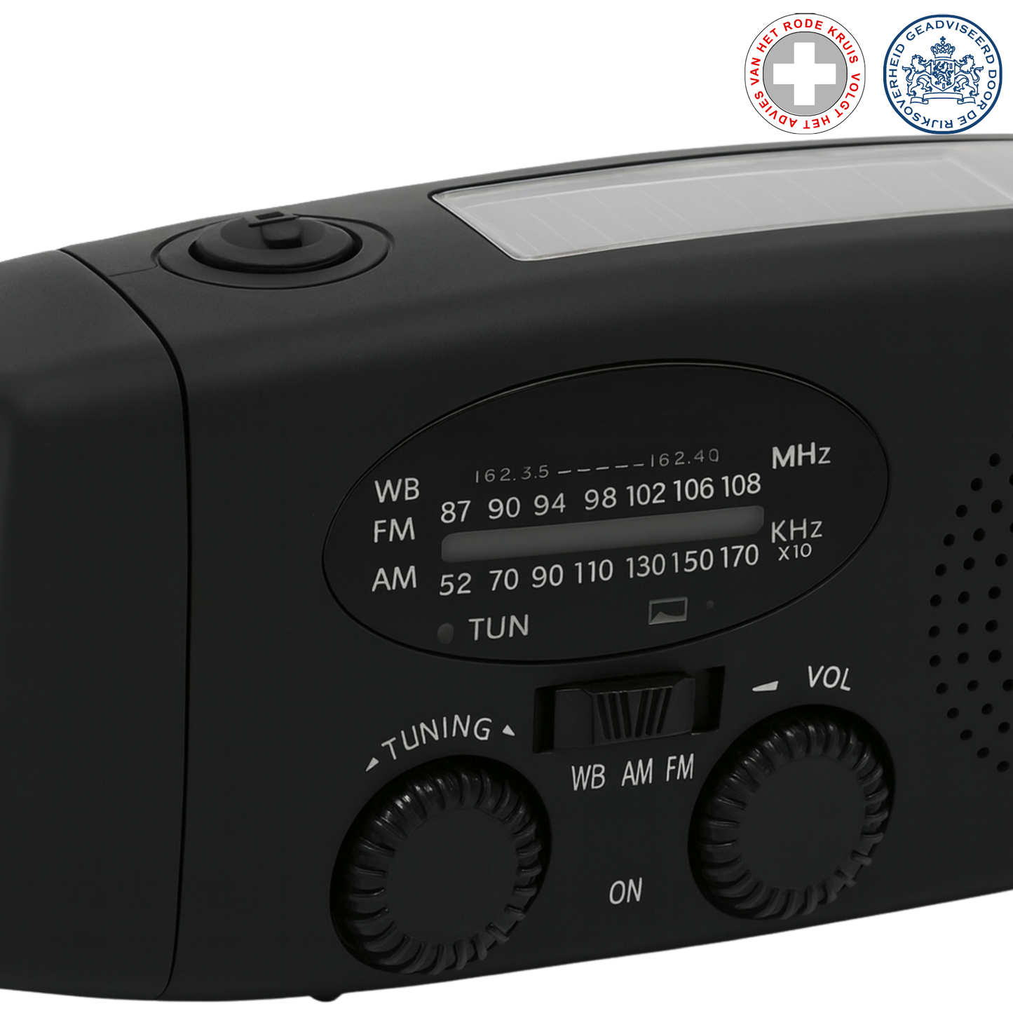 Noodradio met Zonnepaneel en USB-C Powerbank