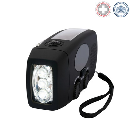 Noodradio met Zonnepaneel en USB-C Powerbank