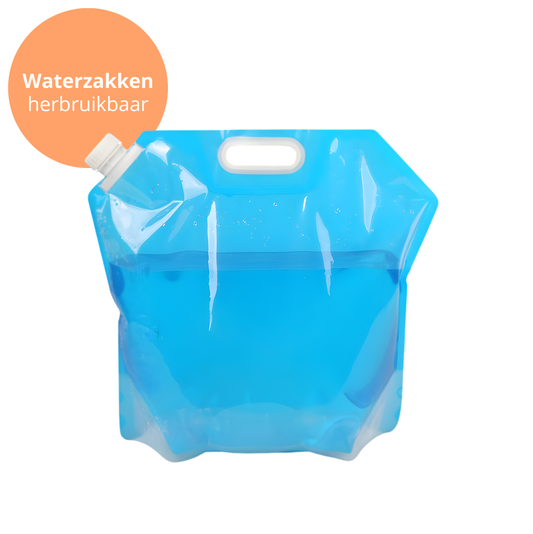 Draagbare, herbruikbare waterzakken
